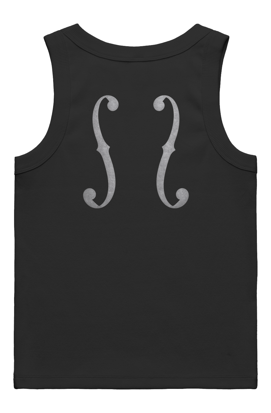 shibuya f holes back print rib tank (womens)