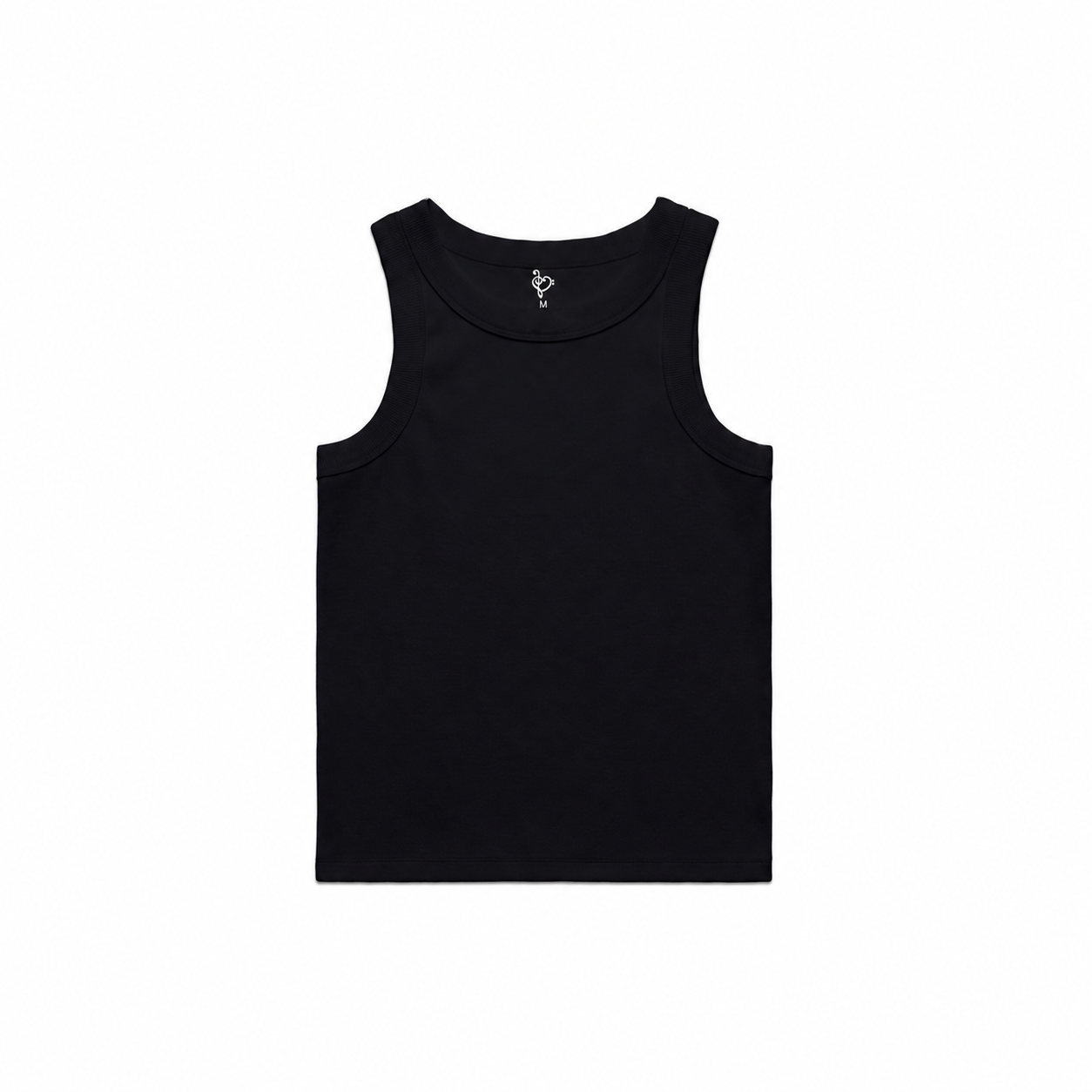 f holes back print rib tank (womens)