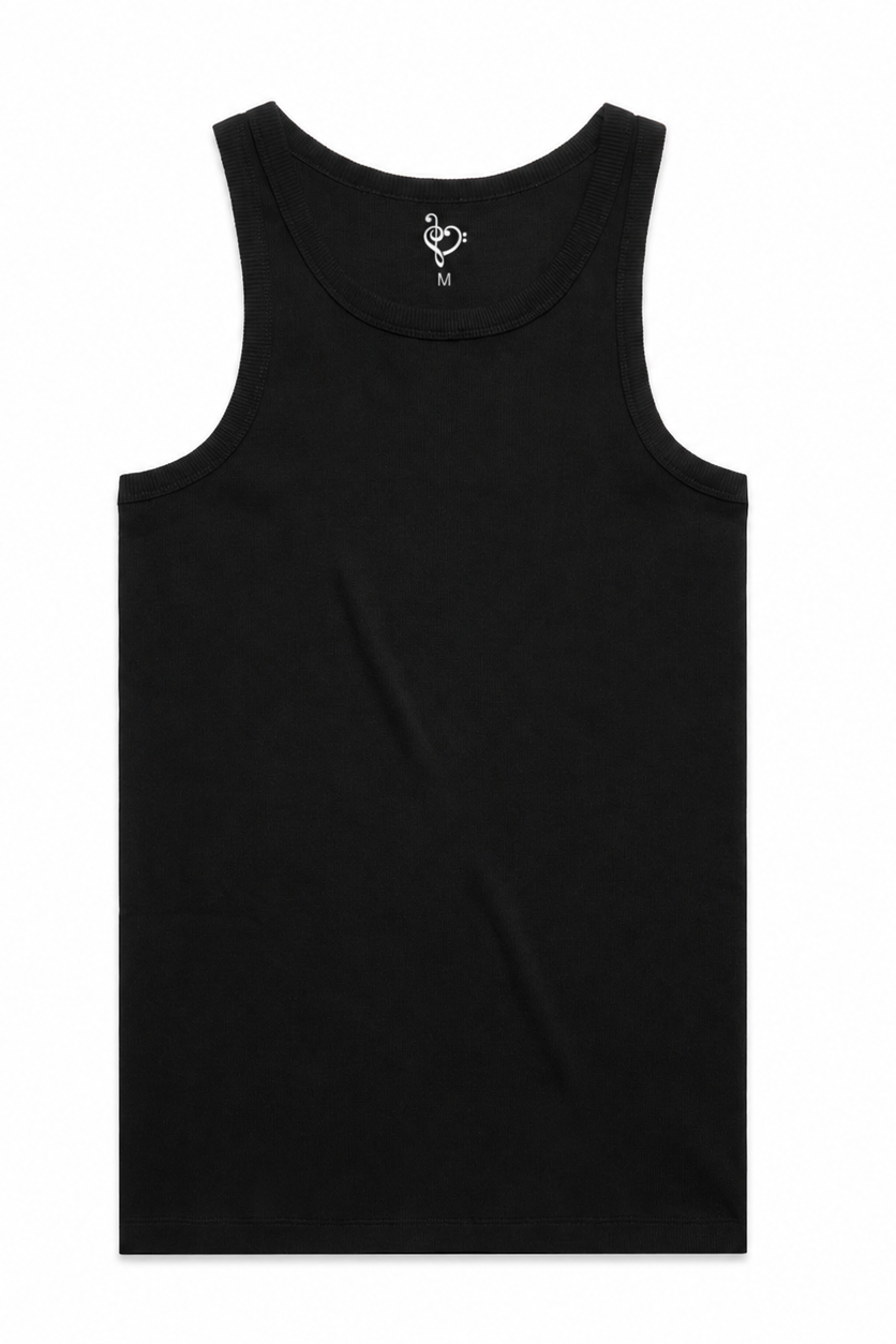 f holes back print rib tank (mens)